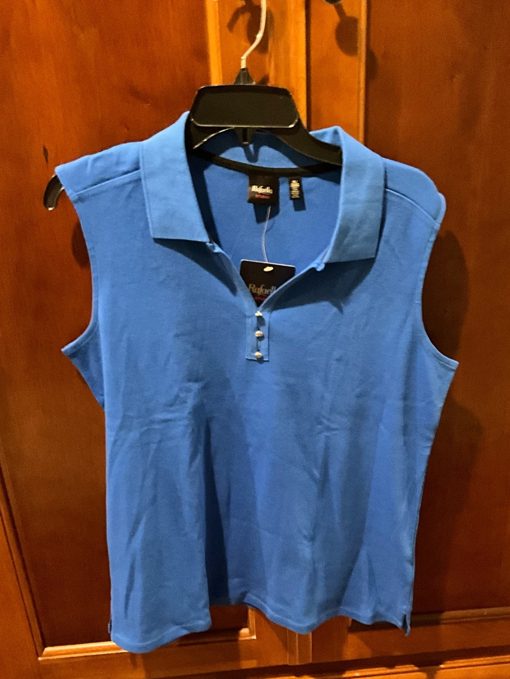 NWT Rafaella Sleeveless Polo Top in Blue Size Xlarge